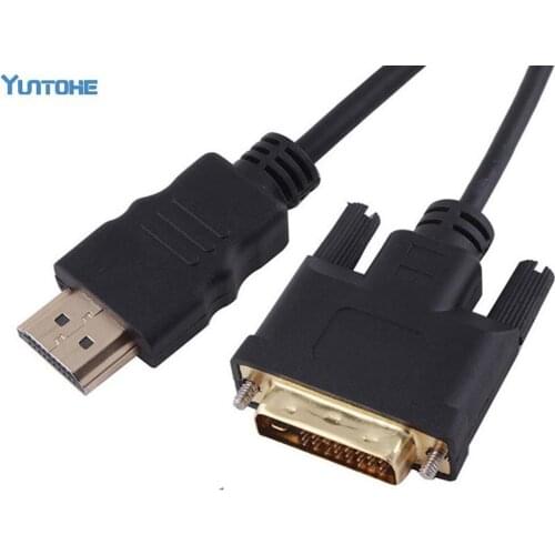 3FT 1M 1.8M HDMI-compatible To DVI DVI-D 24+1pin Adapter Gold Plated Male to Male Cable for 1080P HDTV HD PC PS3 XBOX DVD