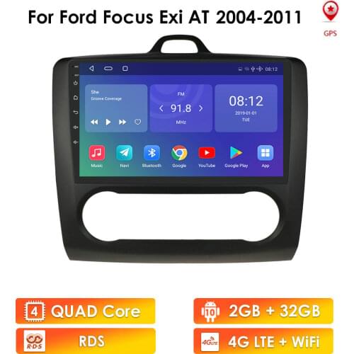 Android 10 Car Radio Player for Ford Focus Exi AT Mk2 2004-2011 Multimedia Stereo Video Player Navigation GPS 2 Din Quad-core