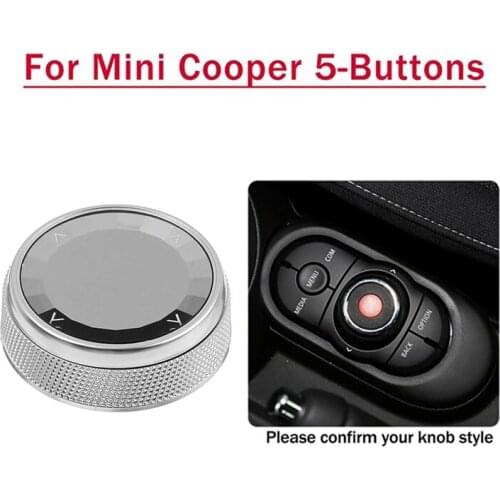 Center Console Multimedia Control Button Knob Trims Cover for-BMW Mini Cooper 5-Buttons Car Styling