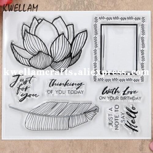 Flowers Feather With Love Scrapbook DIY photo cards rubber stamp clear stamp transparent stamp 12.5x10.5cm KW8091104
