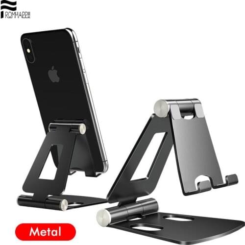 Phone Holder Stand for IPhone 12 Pro Max Samsung Huawei Xiaomi Mi 9 Metal Phone Holder Foldable Mobile Phone Stand Desk Portable