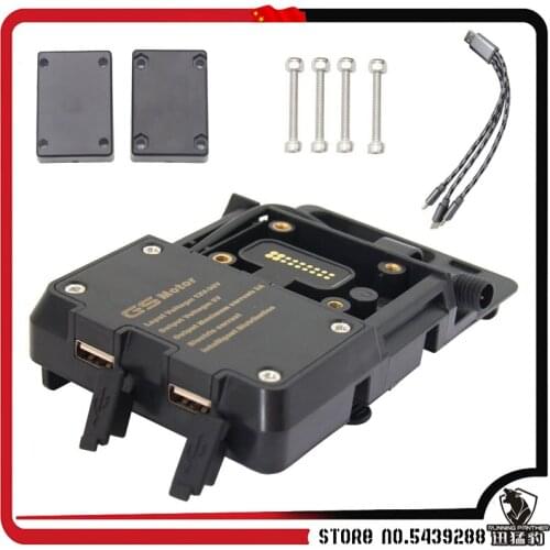 Motorcycle Mount Charger Phone Holder Navigation Support Stable Handle Base Dual USB Expansion For BMW R1200GS F700 800GS
