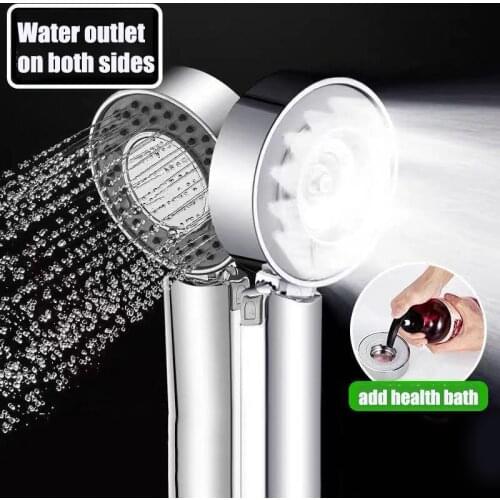 Double-sided Shower Head Water Saving Round ABS Nozzle SPA Bath Shower 2 mode High Pressure Rain and Mist Handheld Hand Shower