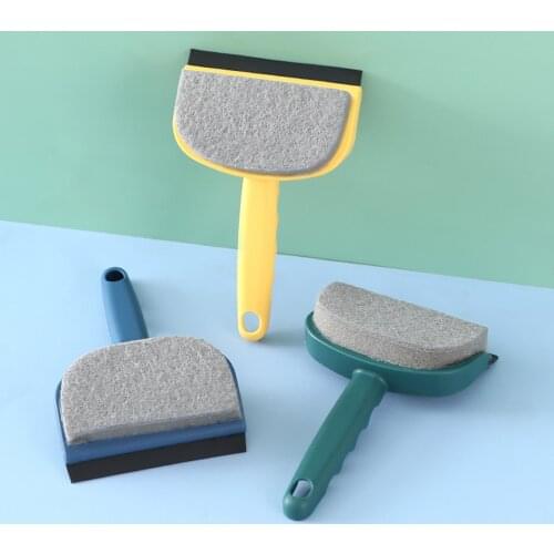 Double-sided Sponge Bathroom Glass Brush Bathtub Wash Basin Wiper Cleaning Brush Car Window Mirror Household Clean Tool
