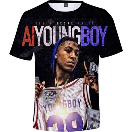 Cool Hip Hop Rapper YoungBoy Never Broke Again T Shirt Camisetas Hombre 3D Printing Adult/Kids Short Sleeve Tee Shirt Streetwear