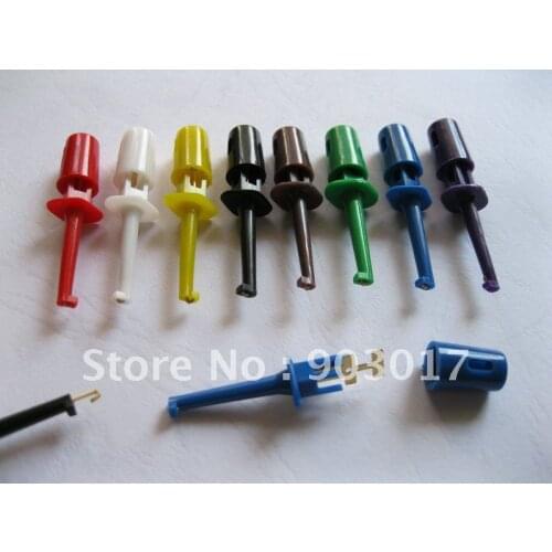 Small Grabber Test Probe Single Hook Clip Side Opening 8 colors 80 pcs per Lot