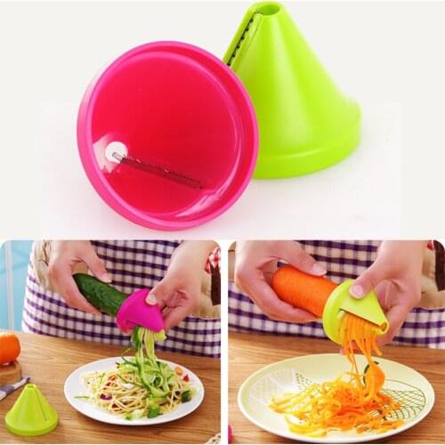 Multi-function Vegetable Fruit Rotating Slicer Kitchen Filar Cutting Wire Device Manual Potato Spiral Cone Rotating Shred Tools
