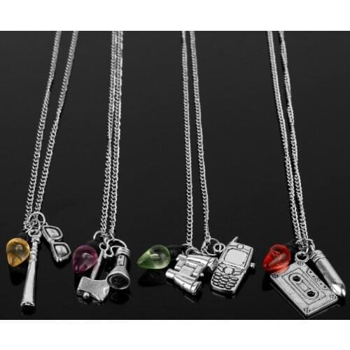Dongsheng Fashion Jewelry Stranger Thing Necklace Punk Tape Light Bulb Phone Glasses Pendant Necklace Chain Sweat Necklace