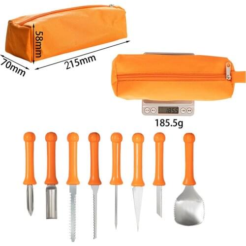 8 Pcs/set Pumpkin Carving Kit Halloween Pumpkin Carving Knife Tools Stainless Steel Durable Carving Tools Set With Storage Bag
