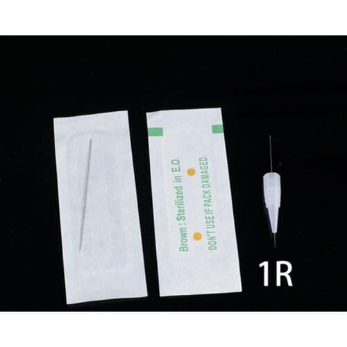 Disposable Sterilized Professional Tattoo needles 1RL for Tattoo Eyebrow Pen Machine Permanent Makeup Kit 100PCS PMU Needles 1R