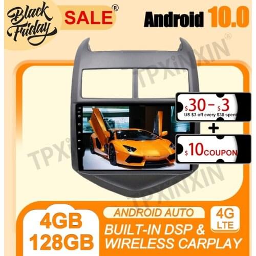 PX6 4G+128G Carplay Android 10.0 For Chevrolet Aveo 2016-2017 Multimedia Player Stereo Tape Recorder GPS Navigation Head Unit