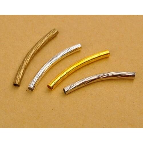 500pcs Jewelry Connector Long Curved Tube Beads Spacer for Bracelet Necklace Jewelry Making Findings