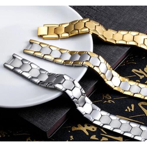 High Quality stainless Steel 15mm LinK Chain Bracelet Healthy Magnetic Bracelet 8.26