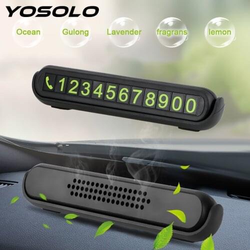 YOSOLO Car Temporary Parking Card Luminous Telephone Number Card Car-styling Perfume Hidden Number Plate With Fragrance Tank