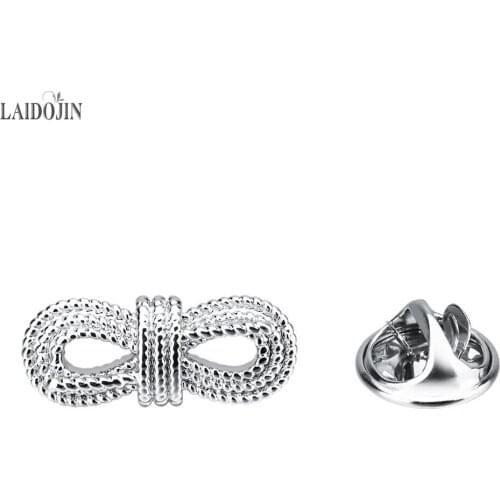 LAIDOJIN Bow-knot brooches pins High quality Silver color Lapel Pin Badge for Women Dress Sweater Suit coat Hats Pin Accessories
