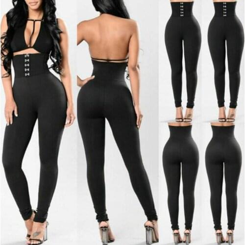 Women High Waist Casual Skinny Leggings Pants Stretch Slim Pencil Trousers Suitable Running Fitness Stretch Slim fit Long Pants