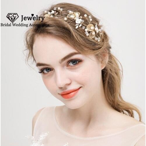 CC Women Hairbands Wedding Accessory Engagement Hair Ornaments Bridal Headdress Romantic Headpiece 100% Handmade Headband HS127