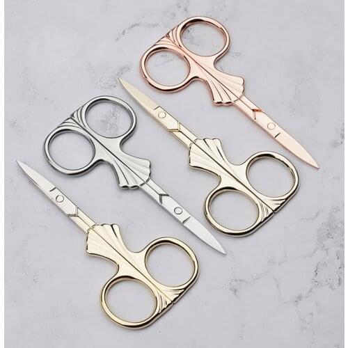 1Pcs 9.8cm Mini Vintage Scissors Extra Small Stainless Steel Embroidery Scissor Mustache Trimming Portable Shears Men Beard