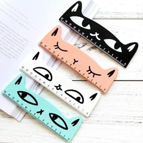 1pcs Wood cartoon Cartoon animal shape Meter Ruler 15CM Drawing School supplies