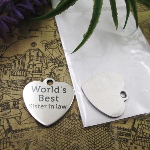 20pcs--"Worlds best sister in law"stainless steel charms 5 styles for choosing DIY Charms for necklace bracelets
