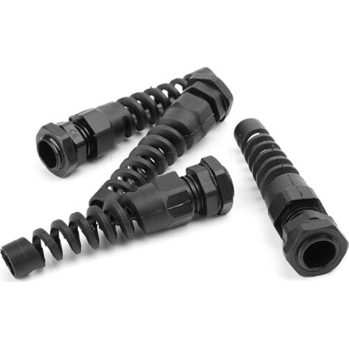 10pcs Waterproof M16 PG9 Cable Connectors Spiral Strain Relief Protector