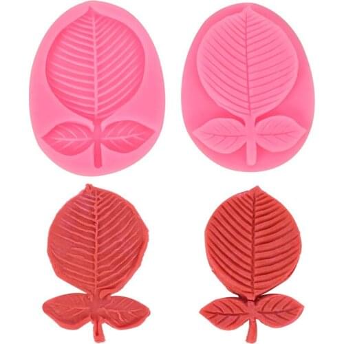 2pcs/set 3D leaves silicone molds cooking tools silicone cake chocolate mold baking tools Fondant cake decorating mold