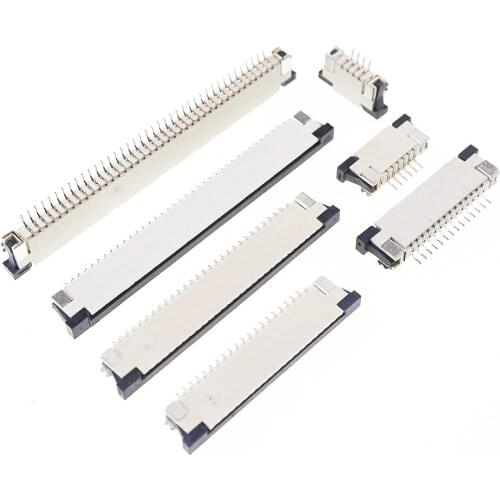 2000pcs /Tape & Reel FFC / FPC Connector 1.0 mm 4 Pin 5 6 7 8 10 12 14 16 18 20 22 24 26 28 30 P Bottom Contact Right Angle SMD
