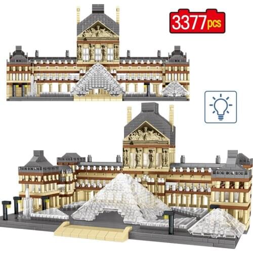 3377Pcs World Famous City Landscape 3D Diamond Mini Model Paris Louvre Architecture DIY education Building Blocks Child Toy Gift