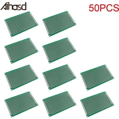 50PCS/LOT 4*6CM 4x6 Double-Side Copper Prototype PCB Universal Board Breadboard Plate