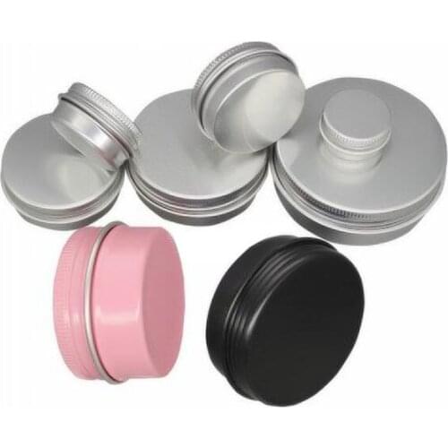 New 1Oz/30ml 30g Aluminum Tin Jars Cosmetic Sample Metal Tins Empty Container Bulk Round Pot Screw Cap Lid Small Ounce