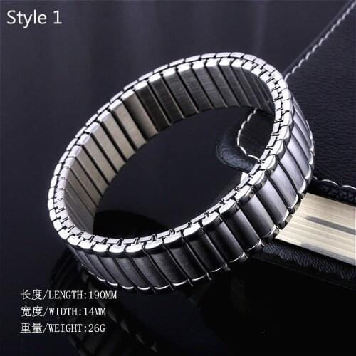 Stainless Steel Bracelet Splice Veins Metal Chain Italian Charms Elasticity Bracelets Fashion Couple Jewelry Personality Bangle