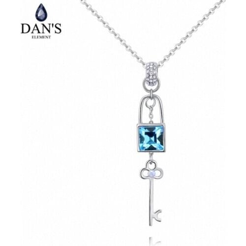DANS Element Brand 4 Colors Real Austrian Crystals Fashion Water Drop Tassel Pendant Necklace for Women Valentine Gift 128026