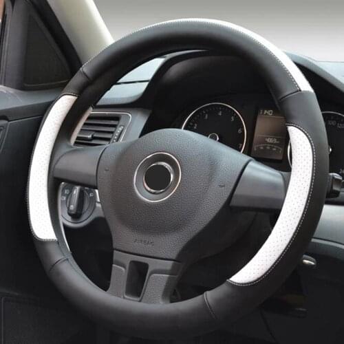Leather Steering Wheel Cover 35/36/37/38/39/40cm Sport Style Car case Styling Wholesale For VW GoL Polo Ford Mazda Kia Hyundai
