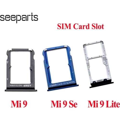 Sim Tray Holder For Xiaomi Mi 9 Lite Card Tray Slot Holder Adapter Socket Repair Parts Mi 9 SE Mi9 Sim Tray Holder