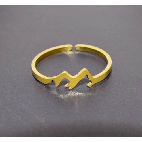 Mountain Rings for Men Women Stainless Steel Gold Finger Rings Anillos Mujer Wedding Ring for Couple Jewelry Unique Style