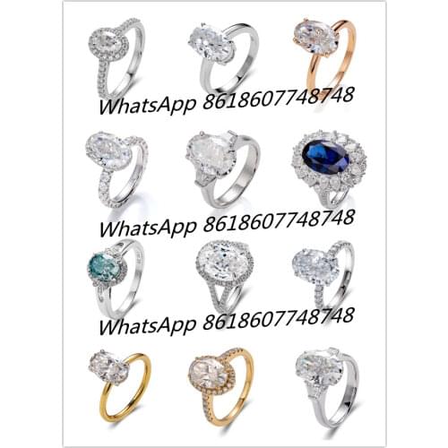 925 Sterling Silver Ring DEF VVS1 Six Claw Classic Style Round Moissanite Jewelry Wholesale