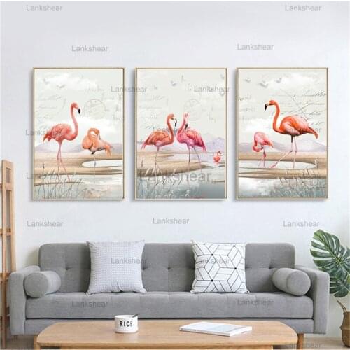 Nordic Style Canvas Painting Flamingo Prints Painting Modern Wall Art Poster Prints Cuadros Home Decoration No Frame