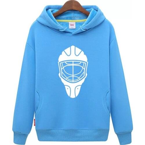 Cool Hockey Free Shipping Cheap Youth blue Hockey Hoodie with Hockey Mask Pattern