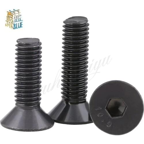 50pcs 20pcs 10pcs 5pcs Din7991 M2 M2.5 M3 M4 M5 M6 M8 10.9 Black Inox Hex Socket Flat Countersunk Head Cap Toy Screw