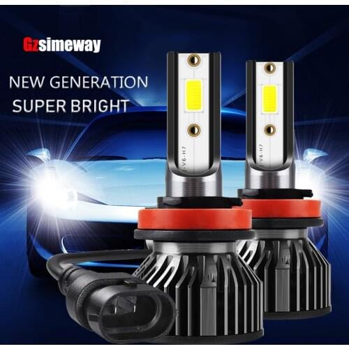 2PCS Mini H11 LED Car Headlight H7 H4 H8 H3 9005 HB3 H1 9012 9006 880 881 Auto Fog Light 6000K White 80W 16000LM 12V LED Bulb