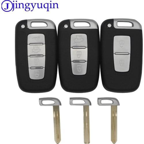 2/3/4B remote key shell For Hyundai IX35 Sonata 8 Kia K2 K5 Sportage Forte Replacement smart Car Key Fob with Uncut Blade