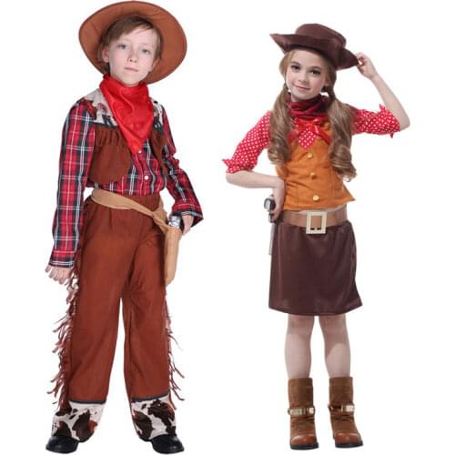 Umorden Purim Carnival Party Halloween Wrangler Cowboy Costumes Boys Cowgirl Costume Cosplay Dress Fancy Dresses