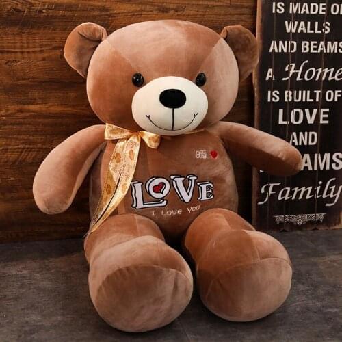 High Quality 4 Colors Love Teddy Bear Stuffed Animals Bear Plush Toy Teddy Bear Doll Lovers Valentine Birthday Baby Gift 60/80cm