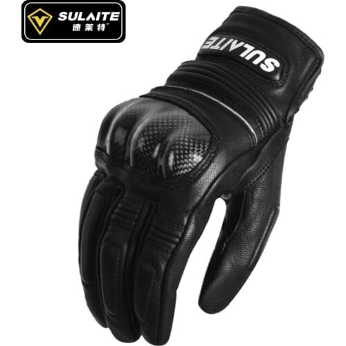 Motorcycle Leather Riding Gloves Carbon Fiber Racing Gloves Summer Sheepskin Gloves Motos Guante Cycling Mtb Driving Des Gants