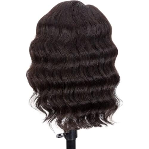 Rebecca Human Hair Wigs For Black Women Lace Part Wig Preplucked Natural Hairline Bleached Knots Short Loose Body Middle Length