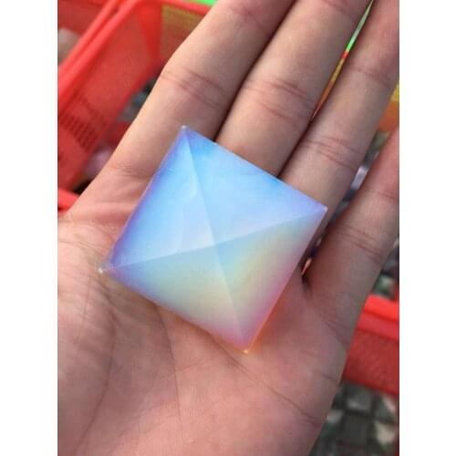 Natural Opal pyramid, crystal made multi - column tower, pyramid home decoration