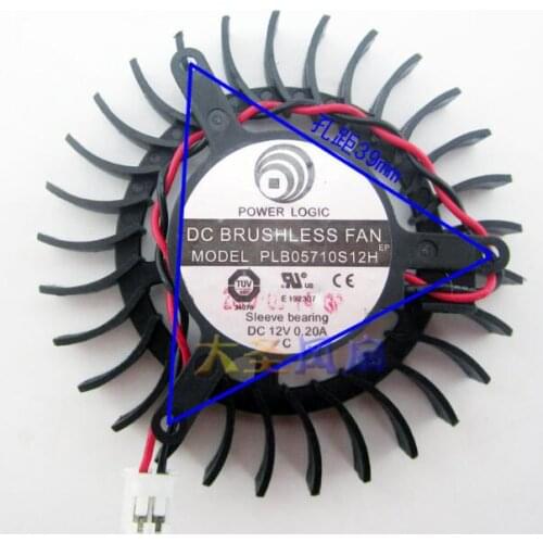 PLB05710S12H 12V 0.20A diameter 65MM hole spacing 42MM 2-wire graphics fan