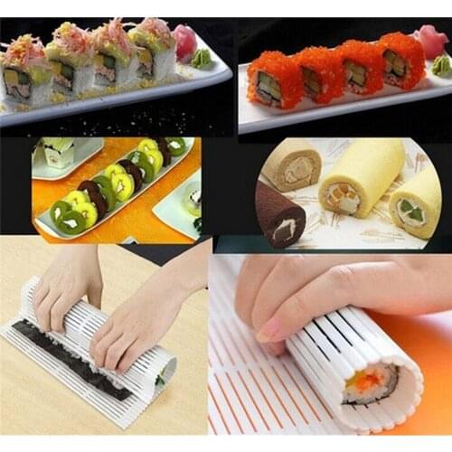 Portable Kitchen DIY Sushi Roller Maker Seaweed Nori Sushi Curtain Mold Tool