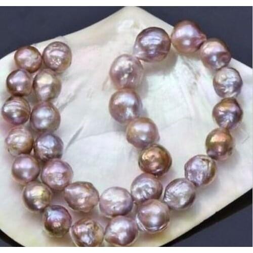 10-11mm natural south seas pink purple kasumi pearl necklace 18"
