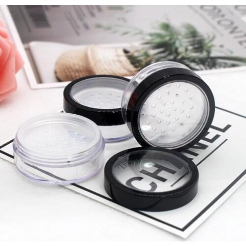 6pcs 15g Transparent Plastic Sunroof Loose Powder Empty Jar Cosmetic Finishing Powder Packaging Container